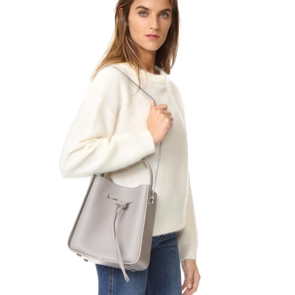 Philip Lim 3.1 grey Soleil bucket bag size small crossbody top handle leather - Picture 9 of 12